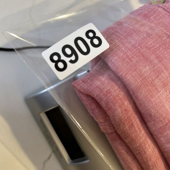 C&C CALIFORNIA Button Up Shirt Womens S Small Pink Linen V Neck Tunic Roll Tab - Picture 13 of 14